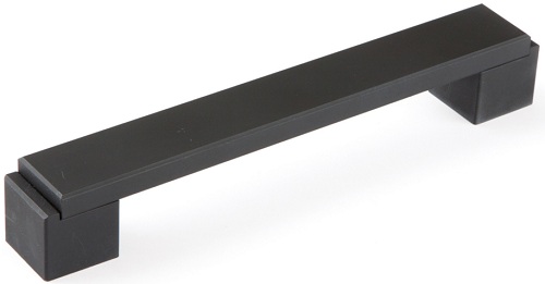 Ручка скоба US 48 128 Чёрный глянцевый Алюминий