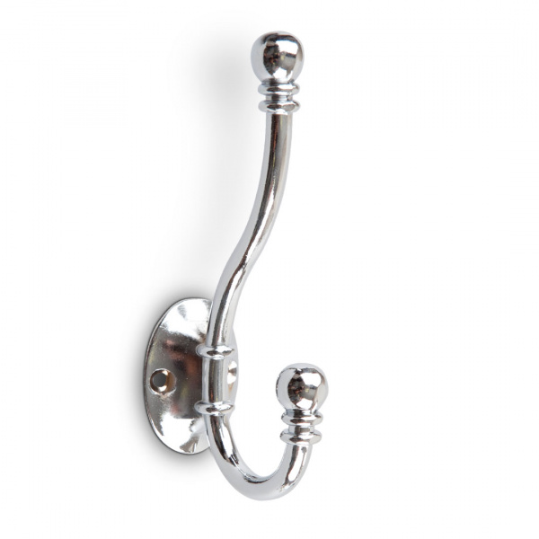 Крючок 2х рожковый KR 0180 Хром KERRON 25 кг.