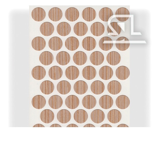 Пластиковые заглушки самоклеящиеся 18мм для евровинта EG3006 Зебрано песочно-бежевый PACIFIC