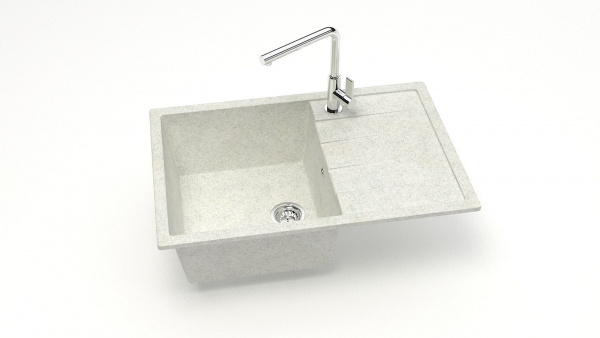 Мойка прямая F 161 Q15 Белый гранит матовый