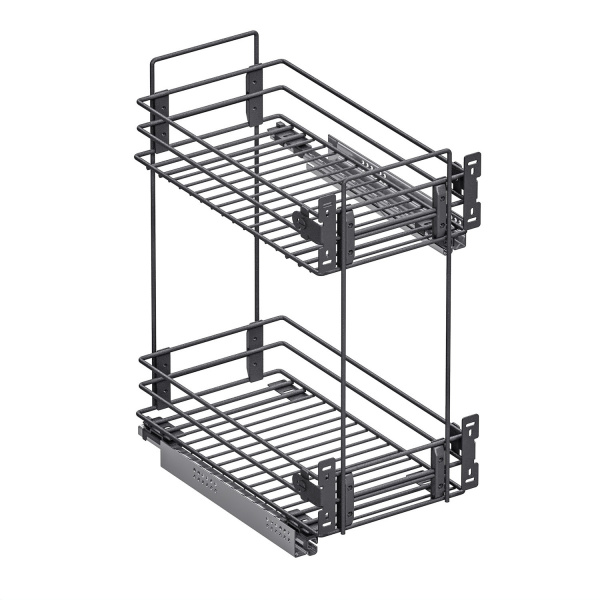 Корзина бокового и нижнего крепления с доводчиком 400 Чёрный Квадро ЮММ 30 кг.