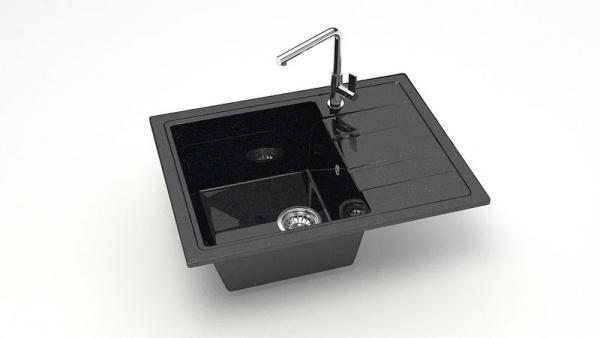 Мойка прямая Анастасия Z150 Q4 Чёрный глянец