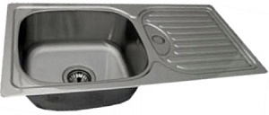 Мойка врезная прямая Аллиево 850x420 Нержавейка полированная