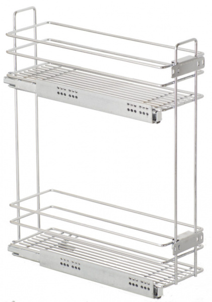 Бутылочница боковая с доводчиком150-2 Хром правая Квадро В ЮММ 25 кг.