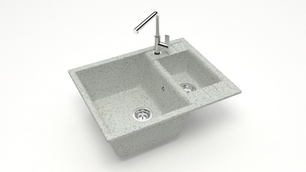 Мойка двойная F190 Q10 Светло-серый матовый