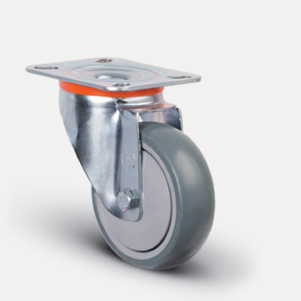 Колёсная опора 125 мм аппаратная поворотная с подшипником 90 кг Серый EMES