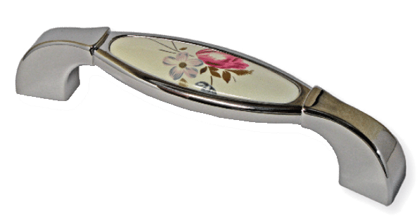 Ручка скоба UP 06 96 Хром Керамика