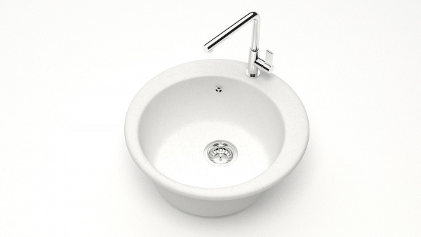 Мойка круглая F30 Q1 Белый лёд матовый