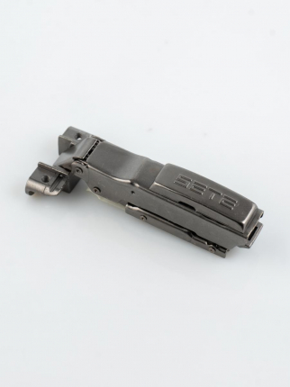 Петля накладная 110* с довод. CLIP-ON ALU Чёрный SETE  (для ал. профиля) с прямой планкой