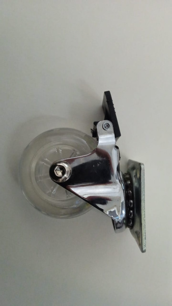 Колёсная опора 50 мм поворотная с площадкой стопор Прозрачный ФФМ