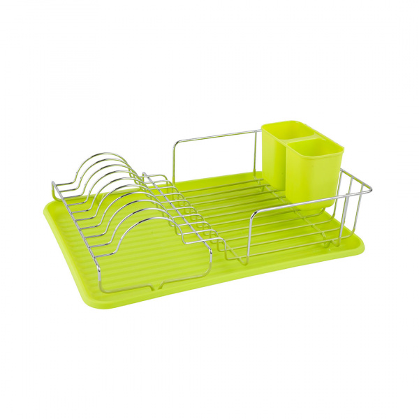 Сушка для посуды настольная 425 1 уровневая Хром Зелёный LEMAX