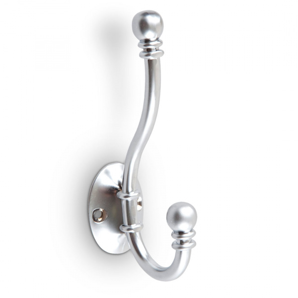 Крючок 2х рожковый KR 0180 SC Хром матовый KERRON 25 кг.