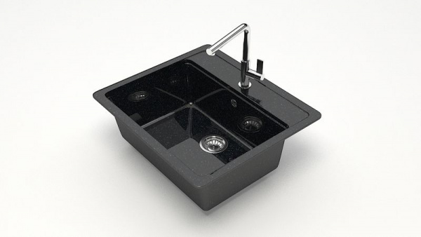 Мойка прямая Джекки Z9 Q4 Чёрный глянец