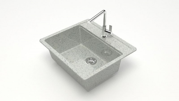 Мойка прямая Джекки Z9 Q10 Светло-серый глянец