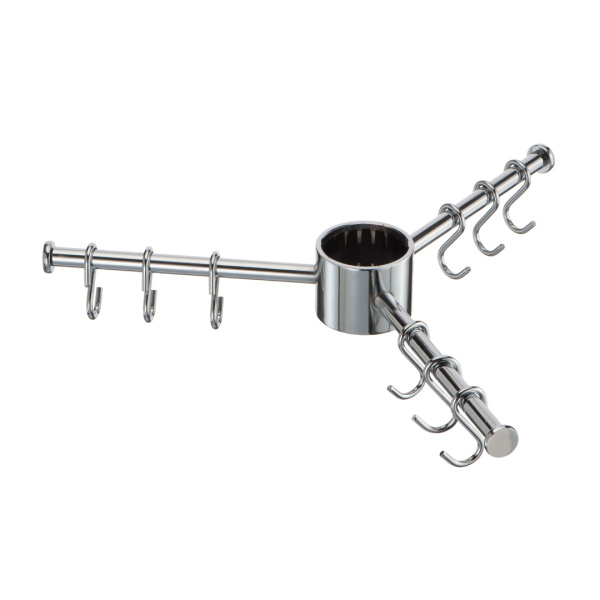 Вешалка тройная  с крючками Хром LEMAX
