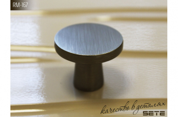 Ручка кнопка 167 Никель чёрный матовый