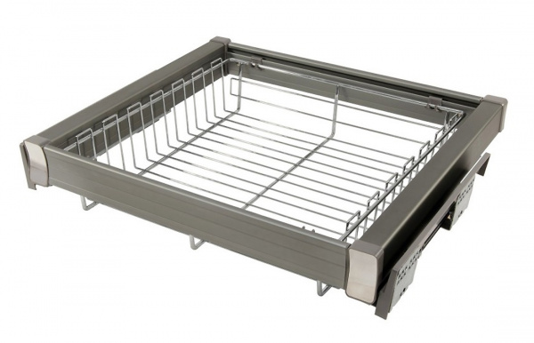 Выдвижная полка многофункц. Elegant 600 с доводчиком Графит AMIX