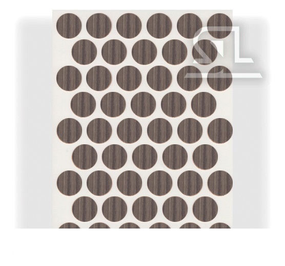 Пластиковые заглушки самоклеящиеся 14мм для евровинта EG1484 Сосна Авола коричневая PACIFIC