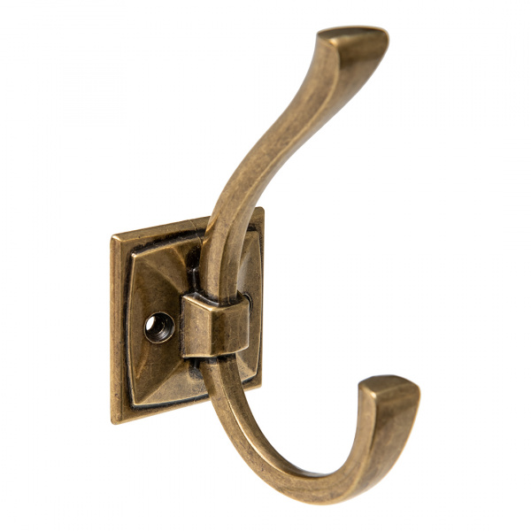 Крючок 2х рожковый KR 0390 AB Бронза античная KERRON 15 кг.
