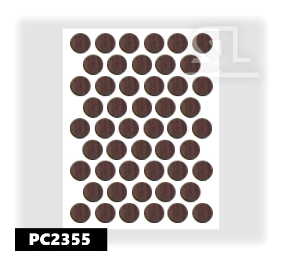 Пластиковые заглушки самоклеящиеся 14мм для евровинта PC2355 глянец Орех миланский PACIFIC