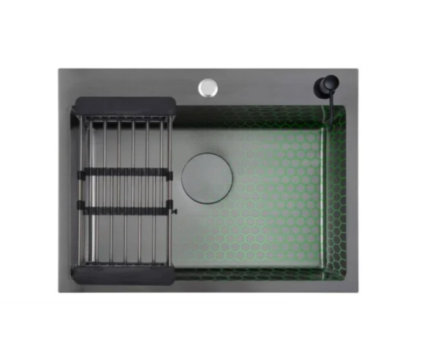 Мойка AVIVACOM 3мм 600*450мм Нано Чёрный Декор