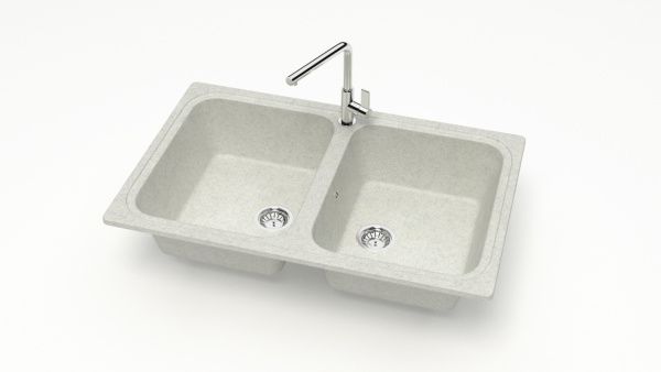 Мойка двойная F20 Q15 Белый гранит матовый