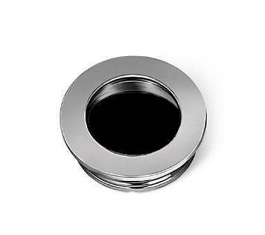 Ручка врезная D 35 Хром на чёрном