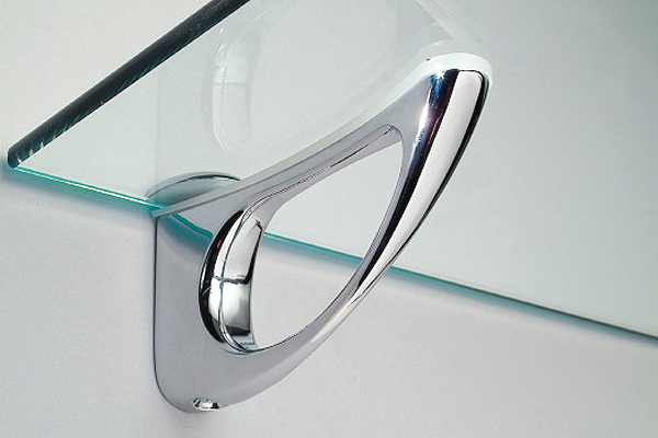 Держатель для стеклянных полок L180 мм Алюминий MAFOS