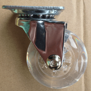 Колёсная опора 50 мм поворотная с площадкой Прозрачный ФФМ