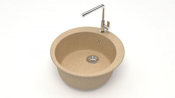 Мойка круглая  F510 Q18 Крем матовый