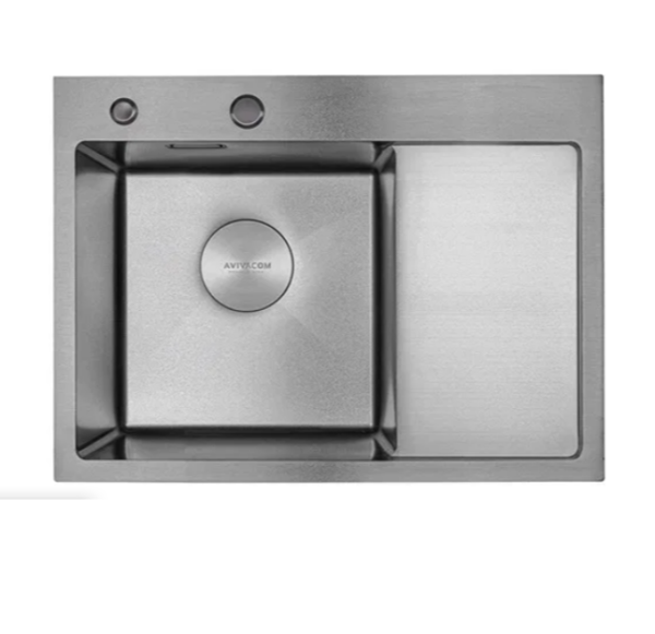 Мойка AVIVACOM 3мм 580*480мм Нано Сатин с крылом Левая