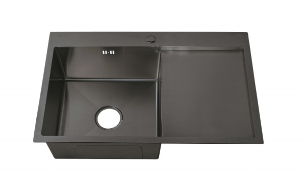 Мойка врезная прямая с крылом PR 7844 Corbie Графит 3мм Правая