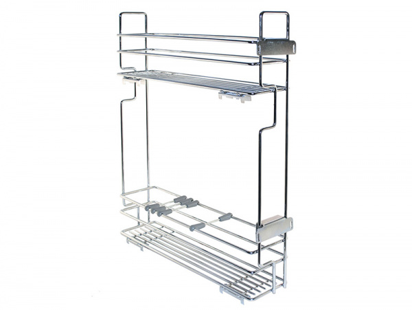 Бутылочница боковая 150 Хром правая без направляющих Квадро ЮММ 15 кг.