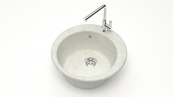 Мойка круглая F30 Q15 Белый гранит матовый