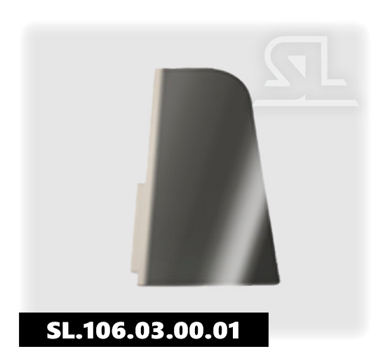 Заглушка правая для выпуклого плинтуса R44,2Х23,9 мм Металлик