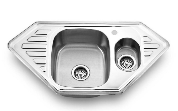 Мойка врезная угловая Медуса-С 950x500 Нержавейка полированная