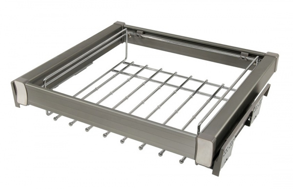 Выдвижная полка для брюк и одежды Elegant 900 с доводчиком Графит AMIX