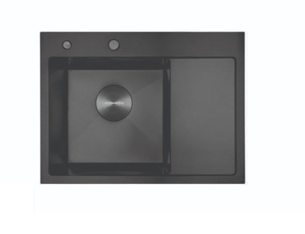 Мойка AVIVACOM 3мм 580*480мм Нано Чёрный с крылом Левая