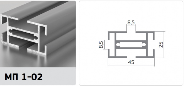 Профиль МР 1-02 Серебро 6 м. Rosla