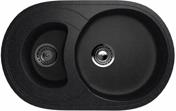 Мойка овальная двойная U504 Чёрный