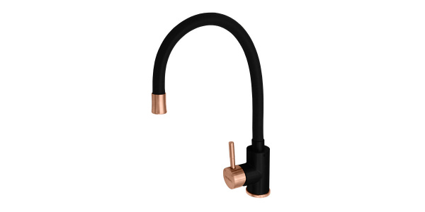 Смеситель Аура 8105 Flex color Чёрный/Золото