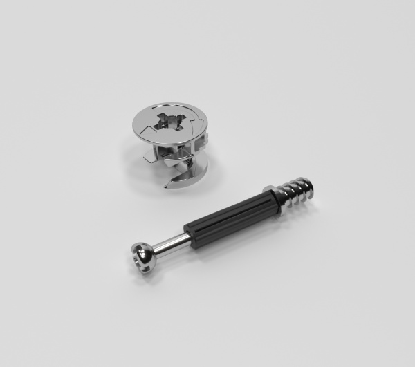 Эксцентриковая стяжка 16 мм (шток+эксц) Чёрный Сталь МФС 77