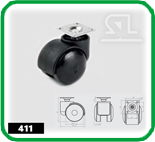 Колёсная опора поворотная d50 с площадкой с металлической арматурой усиленная Чёрный SL