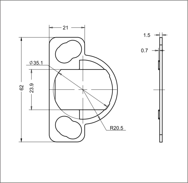 Проставка под чашку петли DTC 1,5 мм 45/48/52