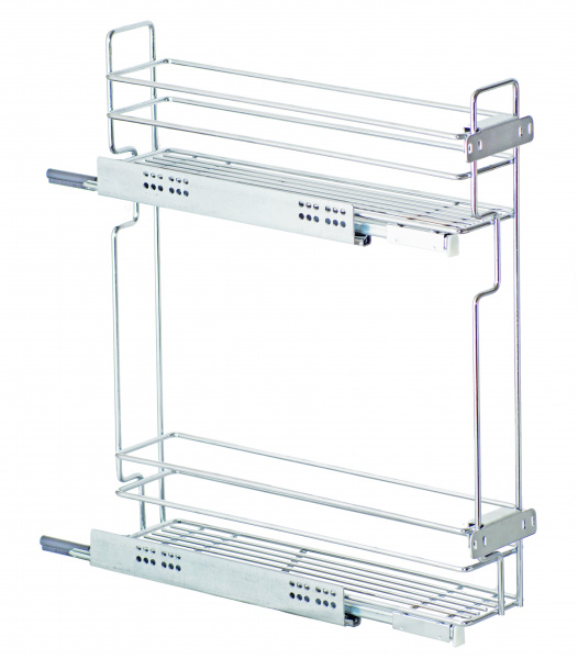 Бутылочница боковая с доводчиком 150 Хром правая Квадро ЮММ 15 кг.