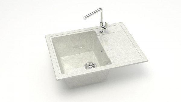 Мойка прямая Анастасия Z150 Q15 Белый гранит глянец