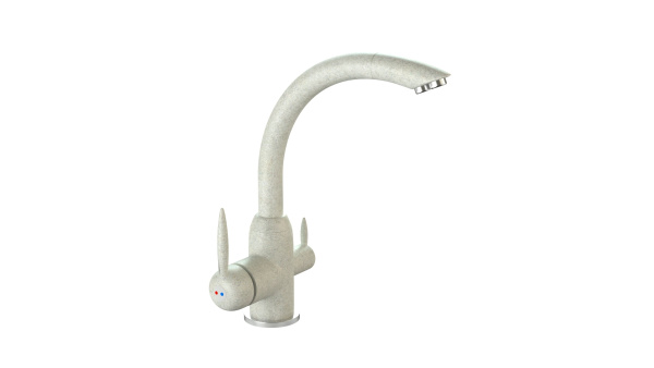 Смеситель КМ011 Q15 Белый гранит матовый