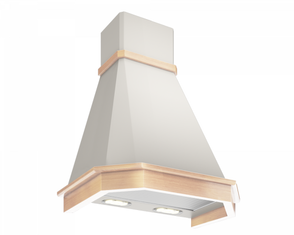 Вытяжка ELIKOR Камин Грань 90П-650-П3Л Бежевый Дуб белый патина