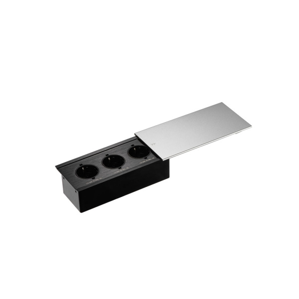 Удлинитель механический 719J 3 евро, выдвижная панель Серебро Мебакс