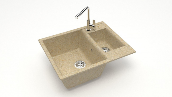 Мойка двойная F190 Q14 Ваниль матовый